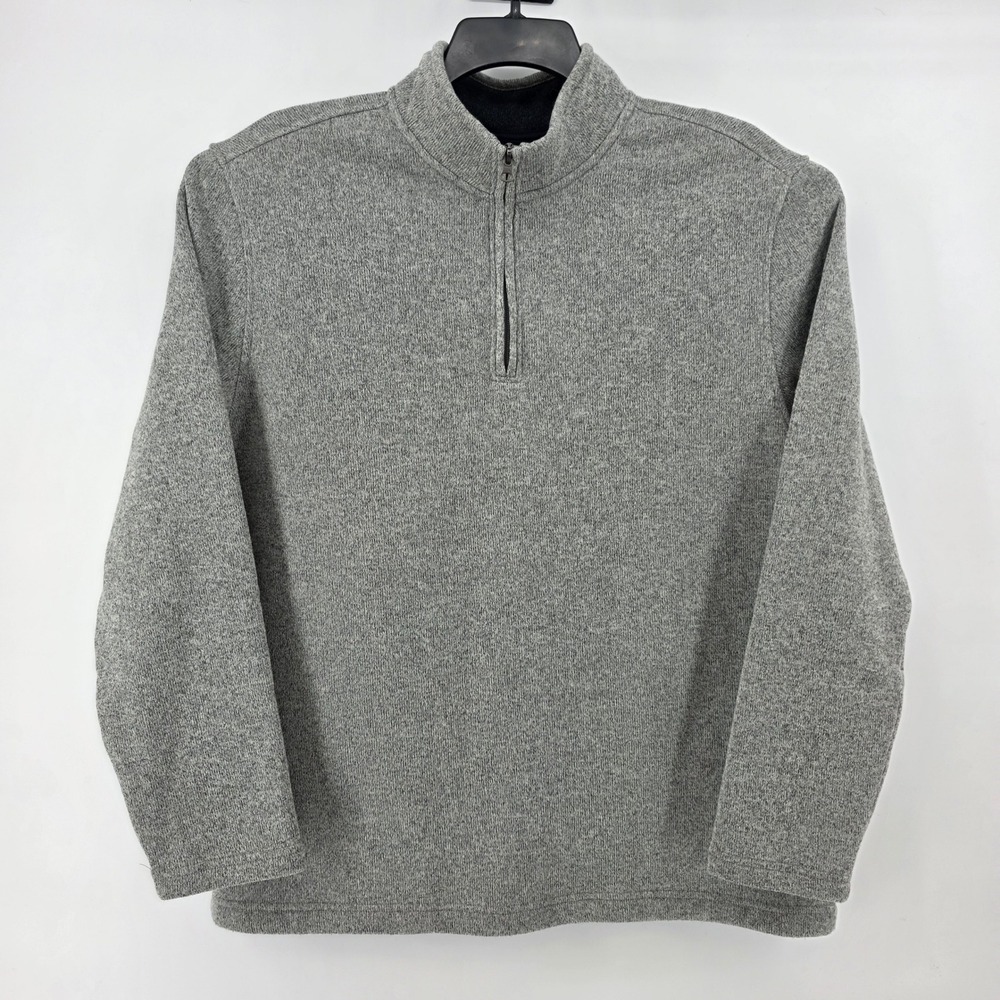 IZOD Mens XL Gray 1/4 Zip Long Sleeve Pullover‎ Sweater Casual